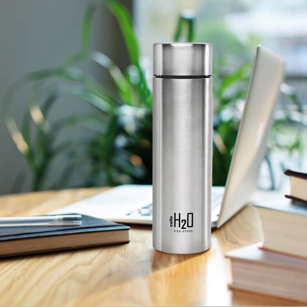 Cello H2O Stainless Steel Bottle 1L 1000 ml Steel Bottle (Pack of 1, Silver)