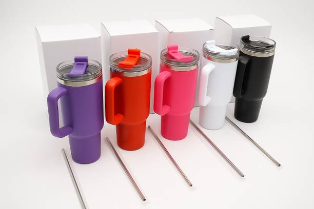 Mizaz 1.2L Tumbler with Handle Straw & Lid 1200 ml Plas...