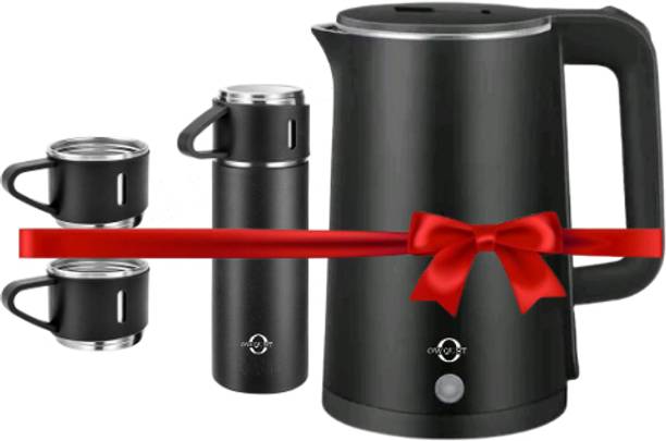 Owqust Vacuum Flask Set with Premium Electric Kettle Beverage Maker
