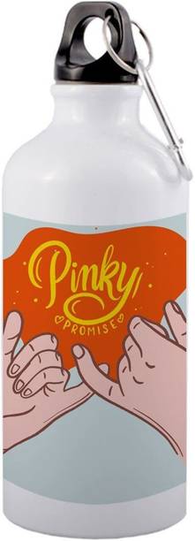 Picture Affairs Production NEW26_Happy promise day design with pinky promise in yellow text on 750 ml Aluminium Bottle