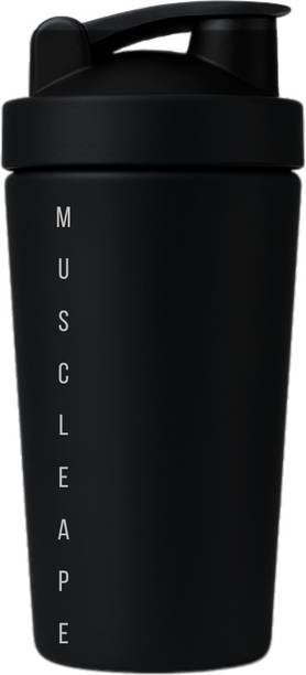Muscleape Stainless Steel Shaker Bottles For Gym (Black) 100% Leakproof Guarantee. 750 ml Steel Shaker