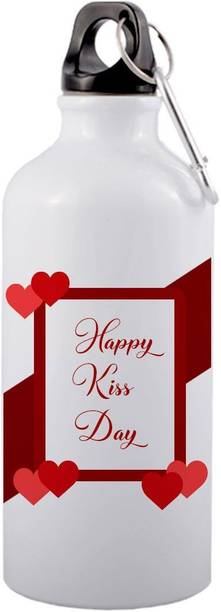 Parth Kp Enterprises NEW25-best happy kiss day mug gift design with red hearts onNEW25- 600 ml Aluminium Bottle