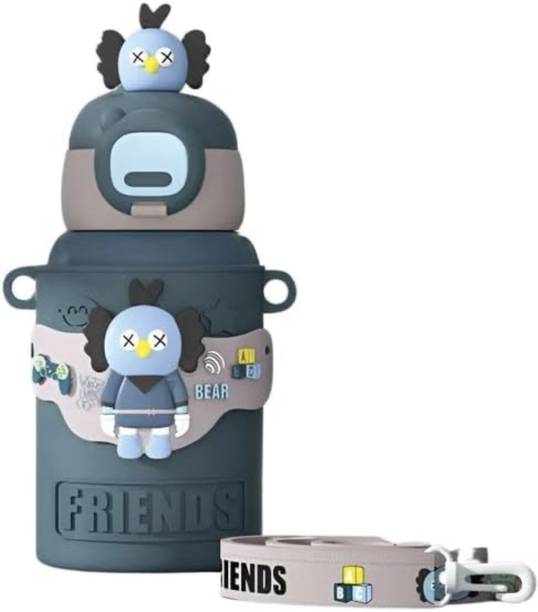 EBYHK Cartoon Insulated Water Bottle For Kids | 12 Hours Hot & Cool | Teal | 480ML 480 ml Sipper