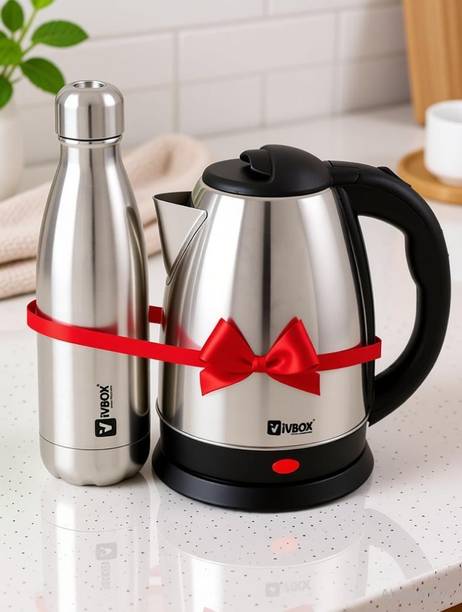 iVBOX Winto Combo-Pack Electric Kettle 1.8 Ltr and Hot & Cold Double-Wall Water 500 ml Steel Bottle