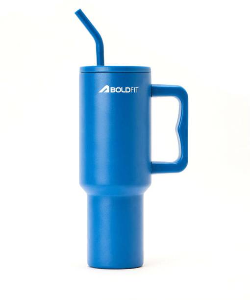 BOLDFIT Tumbler with Straw Insulated Tumbler with Lid Hot & Cold with Handle Cup Steel 1200 ml Bottle