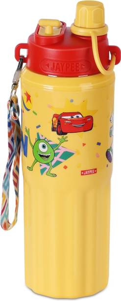 JAYPEE RIBBLE PIXAR Insulated Water bottle for Kids and Gifting Use with Strap 600 ml Plastic, Stainless Steel Bottle