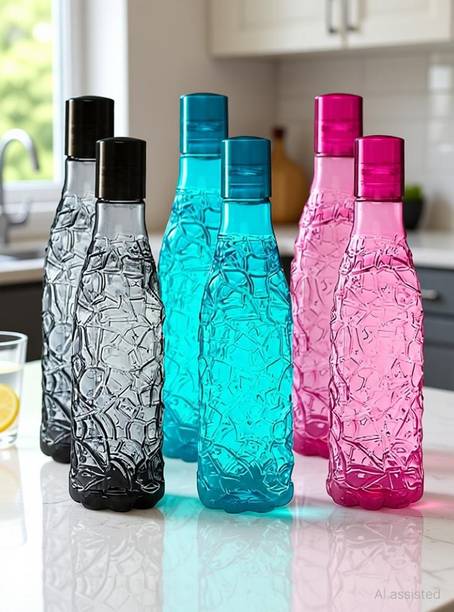 prayati High-Quality Food Grade Premium Plastic Fridge Cobra Water Bottle 6 PCS 1000 ml Plastic Bottle