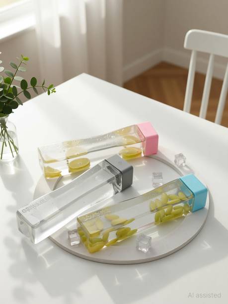 2Mech Plastic water bottle set for fridge bottles square 840 ml Plastic Bottle
