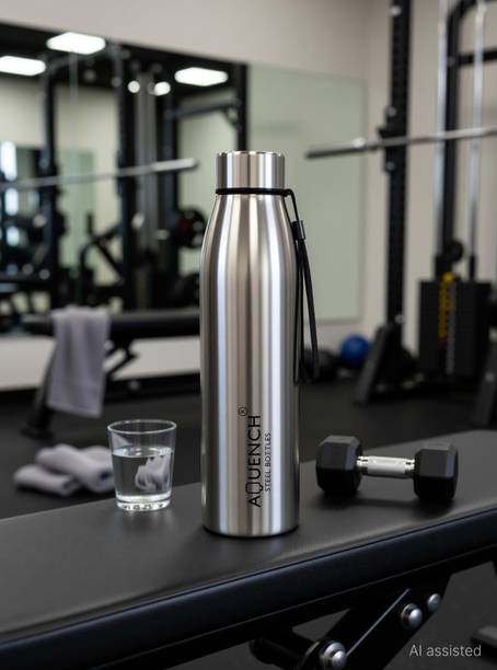 AQUENCH Messi Stainless Steel 1L Water Bottle for Fridge, Office, Gym & Home Use 1000 ml Stainless Steel Bottle