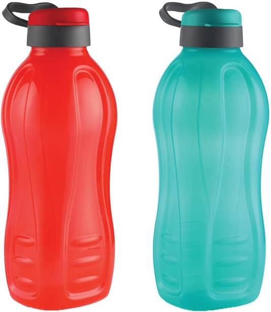 Oliveware Jumbo 2 Litre Water Bottle | For Home, Office & Gym - Pack of 2, 4000 ml Plastic Bottle