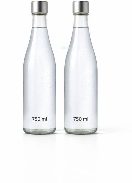 MOGADGET Glass Water Bottle 750ml Plain Narrow Mouth, Airtight Lid & Leak Proof Capboi 750 ml Glass Bottle