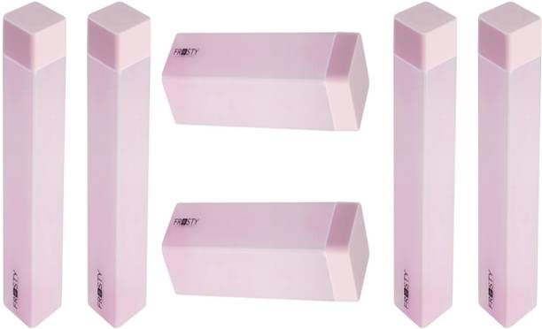 FROSTY Pink Cap Plastic Food Grade Fridge Square Bottle Set Of 6 1111 ml Bottle