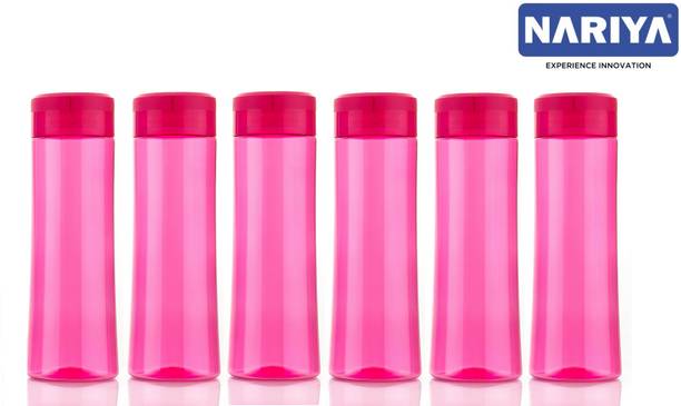 nariya AMAZING SHAPE PLASTIC WATER BOTTLE IN PINK COLOR LEAK PROOF AND TRANSPARENT 1000 ml Bottle