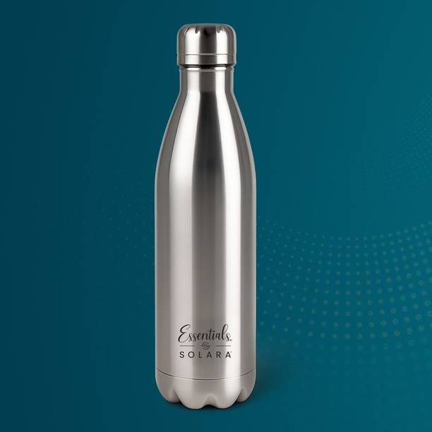 Solara Insulated Stainless Steel Water Bottle 1000 ml | Hot & Cold Flask 1000 ml Stainless Steel Flask Pack of 1, Steel/Chrome