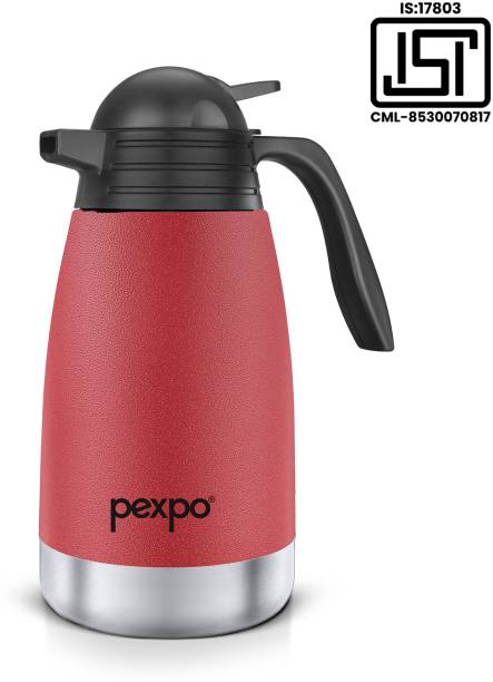 pexpo Stainless Steel Vacuum Insulated Cosmo Carafe, 24 Hrs Hot and Cold Tea/Coffee 600 ml Flask