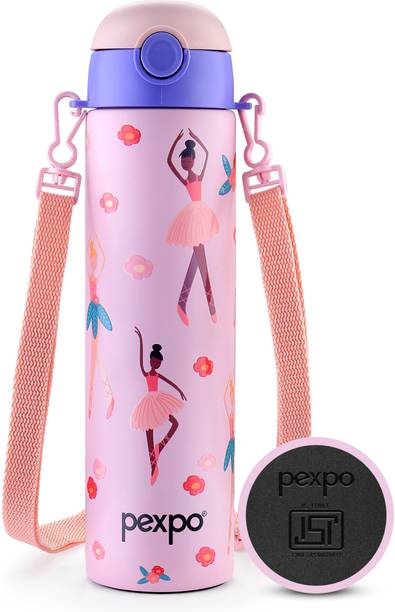 pexpo Sporty ISI Certified UV Printed Kids Water Sipper - For School, Home, Picnic 700 ml Steel Bottle