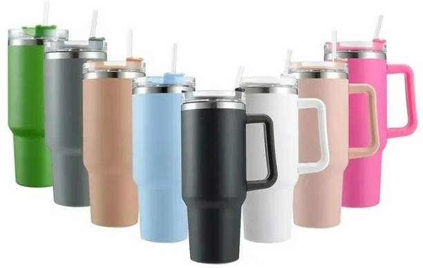AVM Tumbler with Handle Straw Leak Proof Mug for Office, Gym, Travelling 1200 ml Steel Bottle