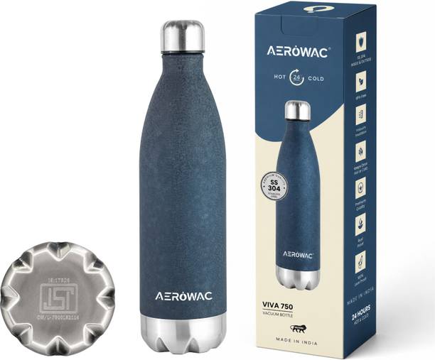 AEROWAC Viva Double Wall Vacuum Insulated Hot & Cold Water Bottle/BPA-Free & Leakproof 750 ml