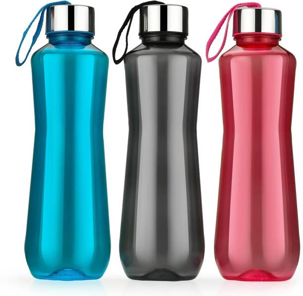Sentricus H2O Round Multicolor 3 Pcs Fridge Water Bottle ( Set Of 3 ) 1000 ml Bottle