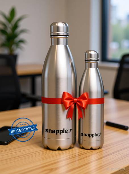 Snapple Cola Hot & Cold Vaccum Insulated Water Bottle Combo Gift Pack of 500ml & 1500 ml Steel Bottle