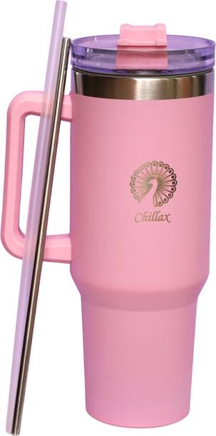 Chillax Stainless Steel Tumbler | Lid & Dual Straw | Hot & Cold | Leak-Proof | Matte Stainless Steel Tumbler