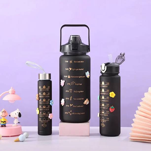 Provo Smartbuy Unbrekabale BPA Free Travel & Gym Big Water Bottle set of 400ml+900ml+ 2000 ml Bottle