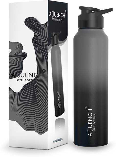 AQUENCH Lean 1 Litre Dual Color Stainless Steel Water Bottle for Travel|Sports|Gym|Yoga 1000 ml Steel Bottle