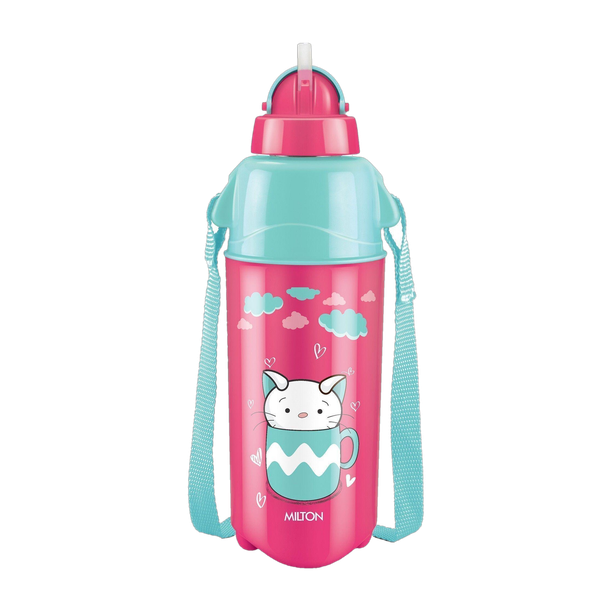 MILTON Kool Trendy 500 Insulated Water with Straw for Kids, Cherry 490 ml