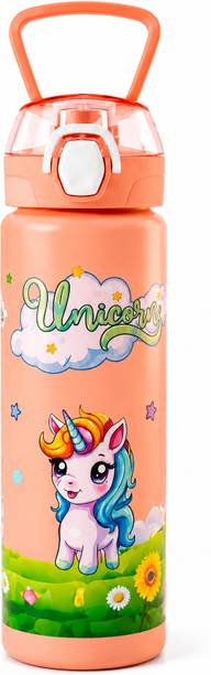 BELLERBIRD Unicorn Printed Bottle for Kids With Carry Handle Leak Proof | BPA Free Reusable 1000 ml Water Bottle