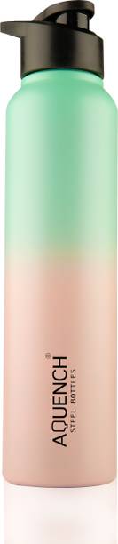AQUENCH LEAN 1L Stainless Steel Pink Green Double Coloured Water Bottles 1000 ml Steel Bottle