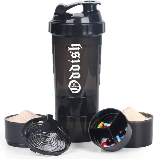 Oddish way to fitness Gym shaker for protein with 2 storage Compartment 500 ml Shaker