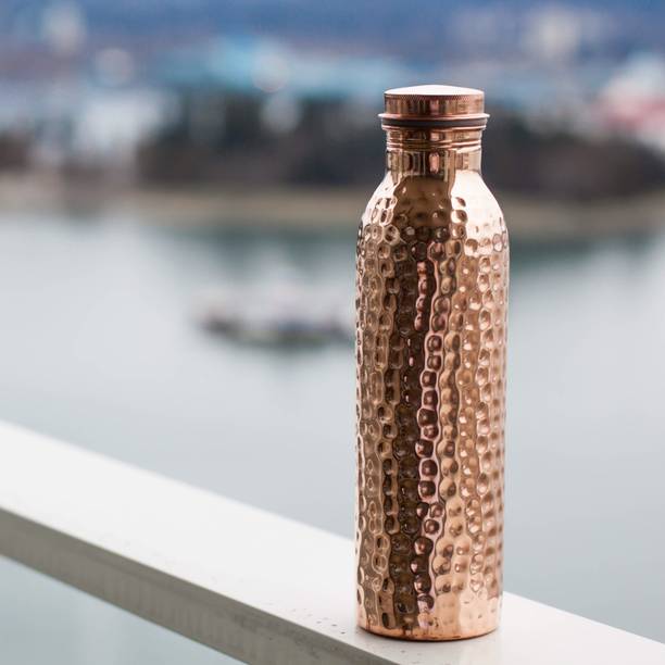 vedanshstore Vedansh Hammered Copper Water Bottles Leak Proof 100% Pure Copper for Daily use 1000 ml