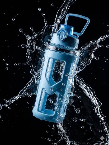 Nurah Kids Water Push Button Leakproof Transparent 700 ml Plastic Bottle