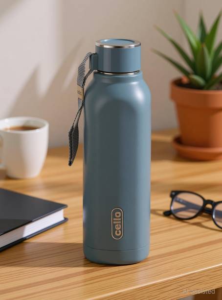 cello Puro Steel-X Royce 600 | PU Insulation | Leak Proof | Wide Mouth | 500 ml Steel Bottle
