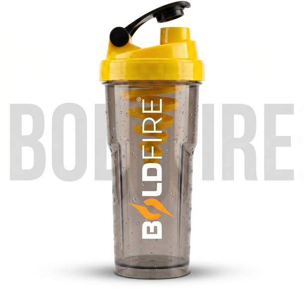 BoldFire Gym Shaker Sipper Bottle BPA Free | Protein Mixer with Flip Lid & Spiral Blender 700 ml Plastic Shaker