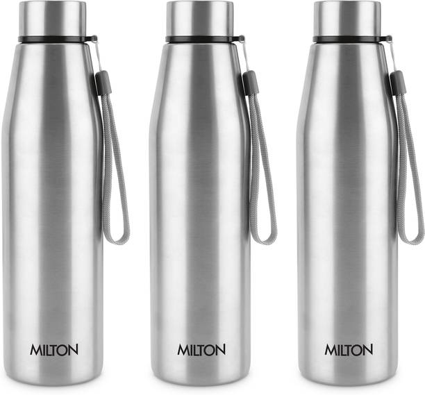 MILTON Drift 1000 Stainless Steel Bottle, 950ml each, set of 3, Silver, Single walled 950 ml