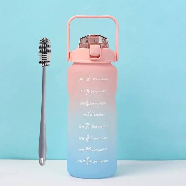 Zigmo Motivational Bottle with Straw Sport Gallon Water Bottle BPA Free Travel Bottle 2000 ml Bottle