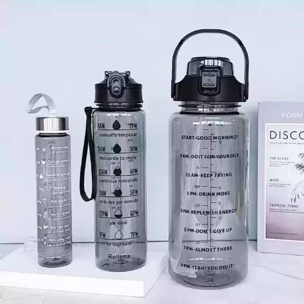 ved online mart Set of 3 Transparent Water Bottle 2000ML, 900ML, 500ML bottle 3400 ml Bottle