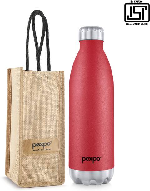 pexpo 1800ml 24 Hrs Hot and Cold Water Bottle with Jute-bag Vacuum Insulated Electro 1800 ml