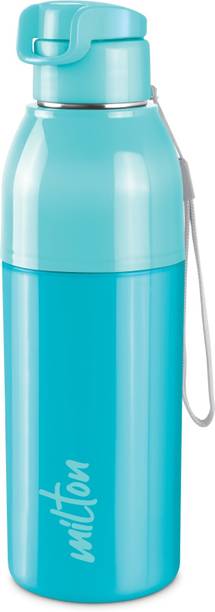 MILTON Convey 600 Insulated Inner Steel Water Bottle, 520 ml, Cyan 500 ml Plastic Bottle