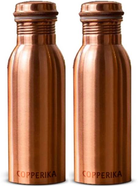 Copperika Pure Copper Water Bottle Original(Pack of 2)With Ayurvedic&Other Health Benefits 500 ml Bottle