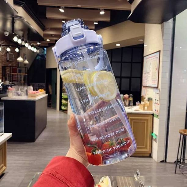 Cilox 2 litre Motivational water bottle with straw and time marker for travel & gym 2000 ml Bottle