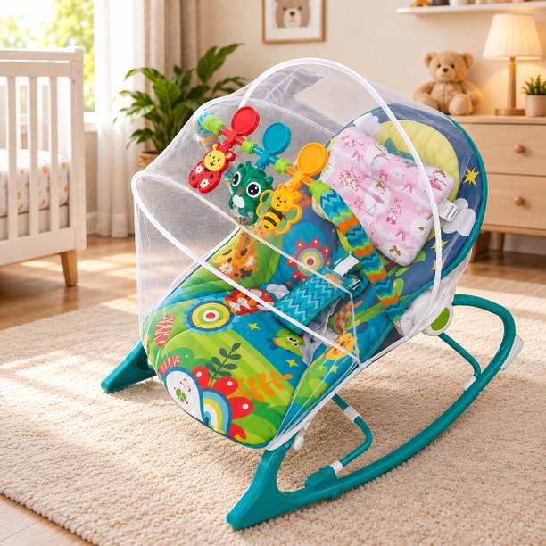 Safe-o-kid SweetSwing Baby RockerCum Bouncer with 1 Year Warranty,Neck Pillow,Mosquito net Rocker and Bouncer