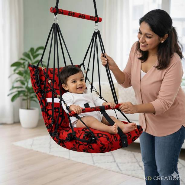 SHOP & WEAR Cotton Child Jhula for 1-5 Year indoor| For Kids Swings Baby Cuddler