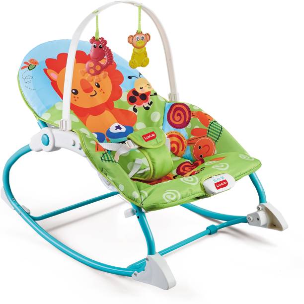 LuvLap Happy Jungle Newborn to Toddler Portable Rocker and Bouncer