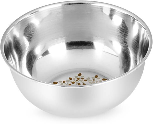 Classic Essentials Stainless Steel Vegetable Bowl ,Heavy Gauge & High Quality with Permanent Laser Vriksha Design Bowl