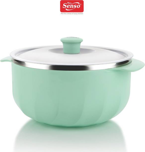 Max Senso Stainless Steel, Plastic Serving Bowl Opal Stainless Steel Serving Bowl , Steel Microwave Bowl , 1400ml