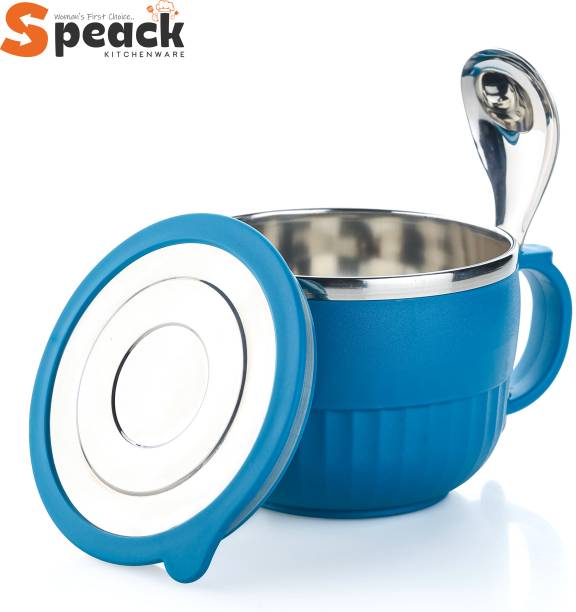 SPEACK Stainless Steel, Plastic Soup Bowl Stainless Steel Soup Bowl With Lid & Spoon Holder