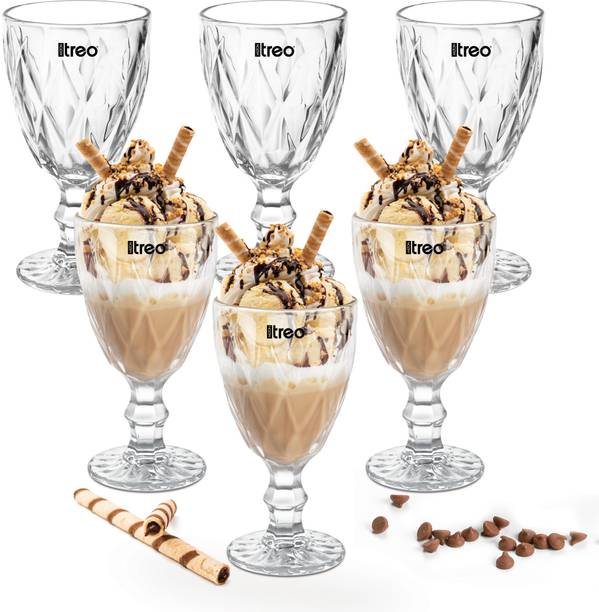 TREO Glass Dessert Bowl Regalia Goblet 300 ml - Each, Dessert Bowls for Sundaes, Ice-cream Serving