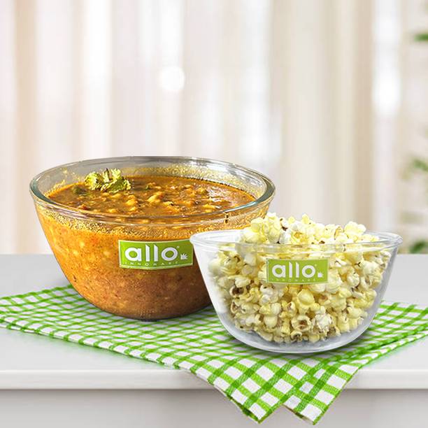 Allo Glass Mixing Bowl Oven & Microwave Safe Bowls, Dishwasher & Freezer Safe, 1000ml & 1600ml